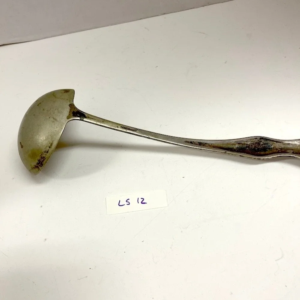 Vintage Extra Plate Silver Gravy Ladle Ornate Countess Pattern Sauce Spoon LS12